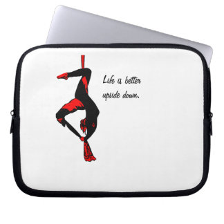 Het leven is beter ondersteboven - zijde laptop sleeve