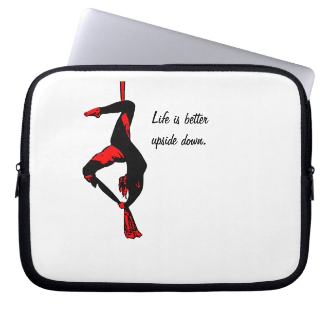 Het leven is beter ondersteboven - zijde laptop sleeve (Voorkant)