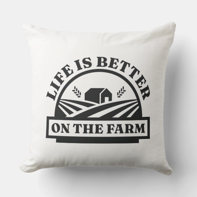 Het leven is beter op de boerderij buitenkussen (Voorkant)