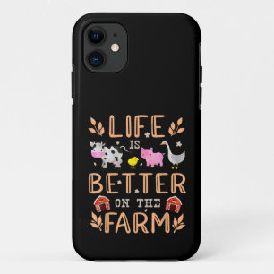 Het Leven Is Beter Op De Boerderij Schattige Diere iPhone 11 Hoesje