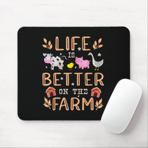 Het Leven Is Beter Op De Boerderij Schattige Diere Muismat