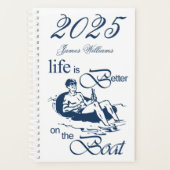 Het leven is beter op de Cartoon Funny Rowboat Planner (Voorkant)