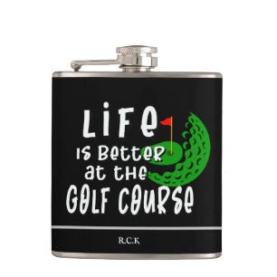 Het leven is beter op de golfbaan Funny Golf Quote Heupfles