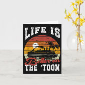 Het Leven Is Beter Op De Toon Pontoonboot Kapitein Kaart (Gele Bloem)