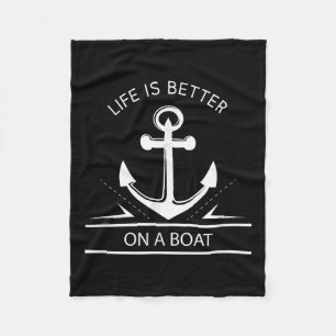 Het leven is beter op een boot - Anchor Sailing Qu Fleece Deken