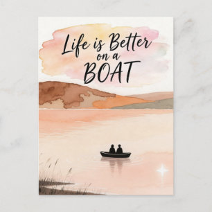 Het leven is beter op een boot briefkaart