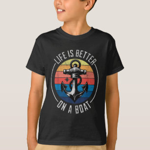Het Leven Is Beter Op Een Boot Naustische Anker T-shirt