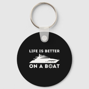 Het Leven Is Beter Op Een Boot - Vintage Bootsman Sleutelhanger
