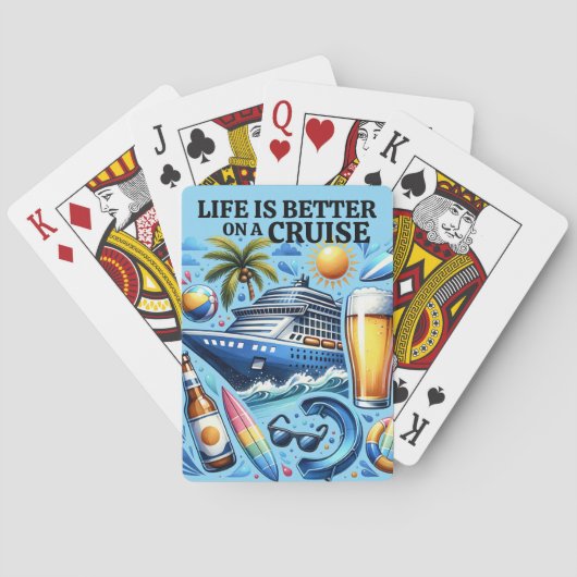 Het leven is beter op een Cruise Deck of Cards Pokerkaarten (Achterkant)