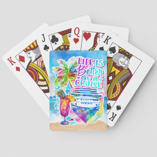 Het leven is beter op een cruise pokerkaarten (Achterkant)