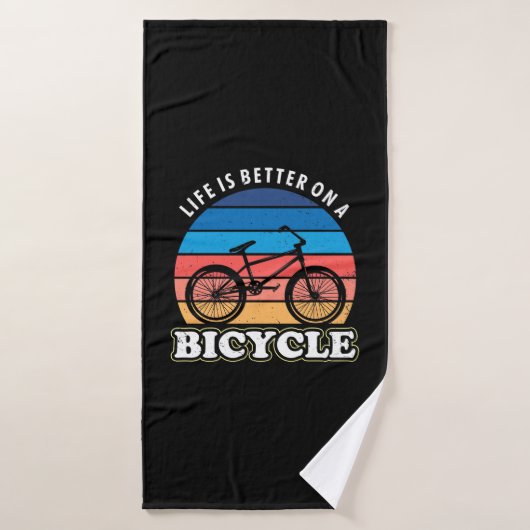 Het leven is beter op een fiets badhanddoek (Badhanddoek)