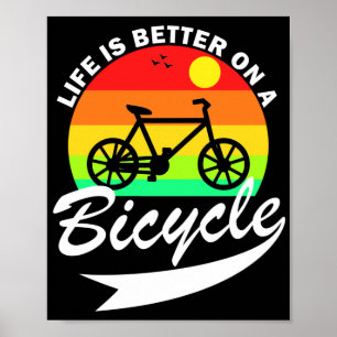 Het leven is beter op een fiets poster