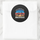 Het leven is beter op een fiets ronde sticker (Tas)