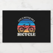 Het leven is beter op een fiets sparkling wijnetiket (Enkel label)
