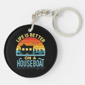 Het leven is beter op een woonboot sleutelhanger (Achterkant)