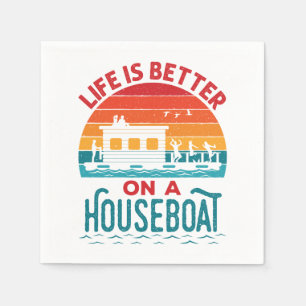 Het leven is beter op een woonboot Woonboot Varend Servet