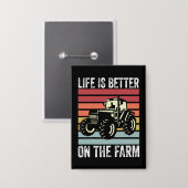 Het leven is beter op het Boerderij - liefhebbers  Button (Voorkant / Achterkant)