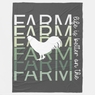 Het leven is beter op het Boerderij met rooster Fleece Deken