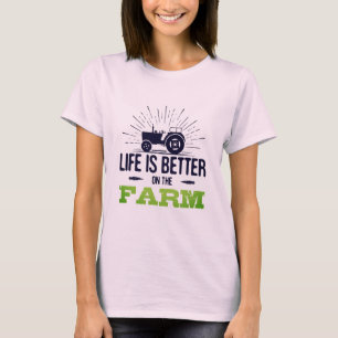 Het leven is beter op het Boerderij T-shirt