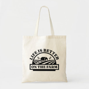 Het leven is beter op het Boerderij Tote Bag