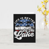 Het leven is beter op het meer 4 juli American FL Kaart (Gele Bloem)