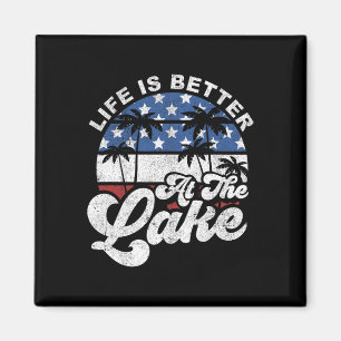 Het leven is beter op het meer 4 juli American FL Magneet