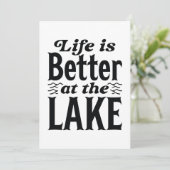 Het leven is beter op het meer bedankkaart (Staand voorkant)