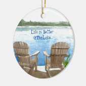 Het leven is beter op het meer keramisch ornament (Links)