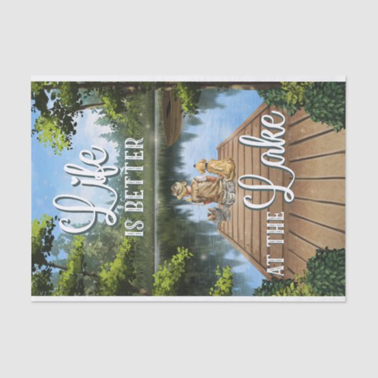 Het leven is beter op het meer tissuepapier (Voorkant)