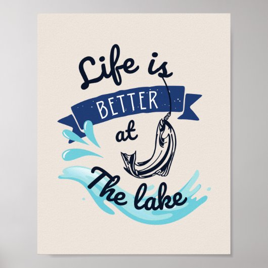 Het leven is beter op het Poster van het meer van  (Voorkant)