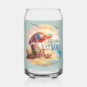 Het leven is beter op het strand Coastal Aesthetic Blikvorm Glas (Achterkant)