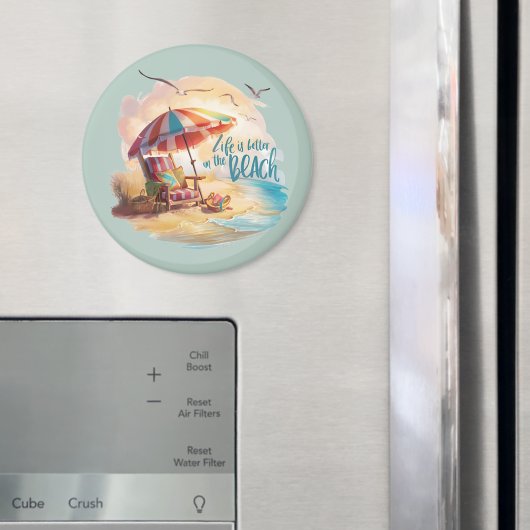 Het leven is beter op het strand Coastal Aesthetic Magneet (Insitu (Koelkast))
