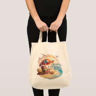 Het leven is beter op het strand Coastal Aesthetic Tote Bag