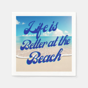 Het leven is beter op het strand cocktailparty ser servet