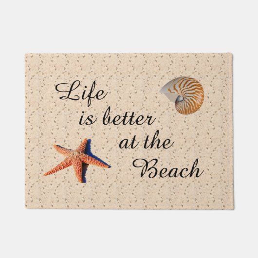 Het leven is beter op het strand deurmat (Voorkant)