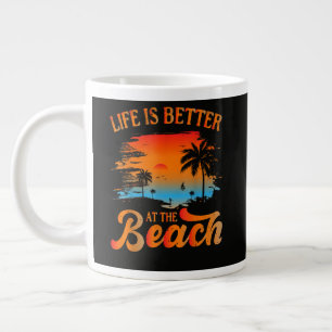 Het leven is beter op het strand extra grote beker
