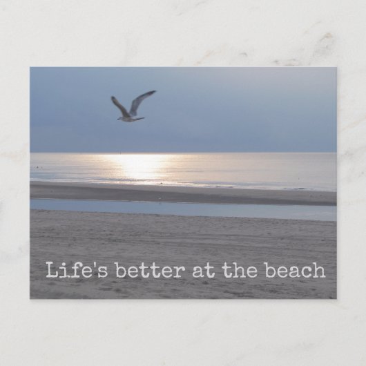 Het leven is beter op het strand - Fun Quote Brief Briefkaart (Voorkant)