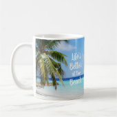 Het leven is beter op het strand koffiemok (Links)