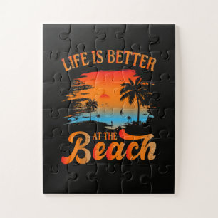 Het leven is beter op het strand legpuzzel