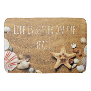 Het leven is beter op het strand Leuk, nautisch ge Badmat