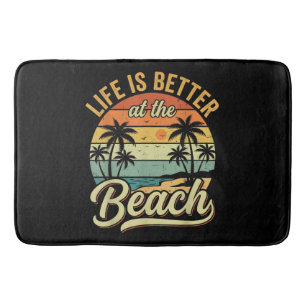 Het leven is beter op het strand Retro zomer vakan Badmat
