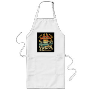 Het leven is beter op het strand Retro zomervakant Lang Schort