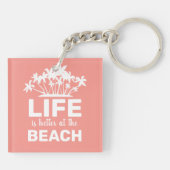 Het leven is beter op het strand Tropical Island Sleutelhanger (Achterkant)