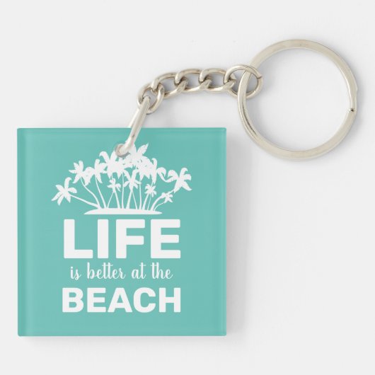 Het leven is beter op het strand Tropical Island Sleutelhanger (Achterkant)
