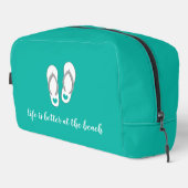 Het leven is beter op het strand turquoise blue toilettasje (Rechterhoek)