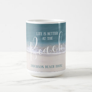 Het Leven Is Beter Op Het Strand Water en Zand F Koffiemok