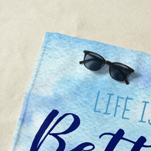 Het leven is beter op het strand Waterverf Monogra Strandlaken (In situ)