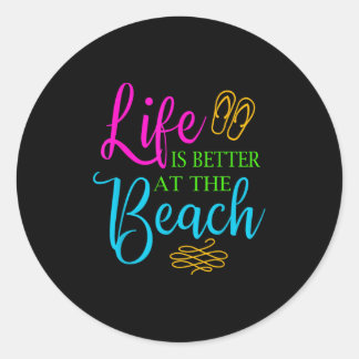 Het leven is beter op het strand zomer thema Shirt Ronde Sticker