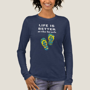 Het leven is beter op het tropische vakantie stran Tri-Blend shirt