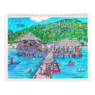 Het leven is beter op Roatan kalender